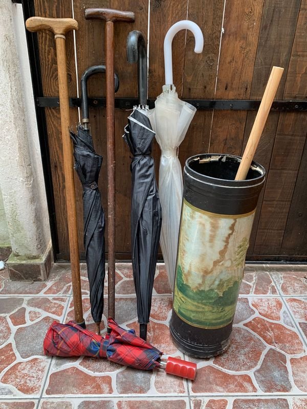 Paraguas y bastones de madera con cubierta de tela - imagen 2