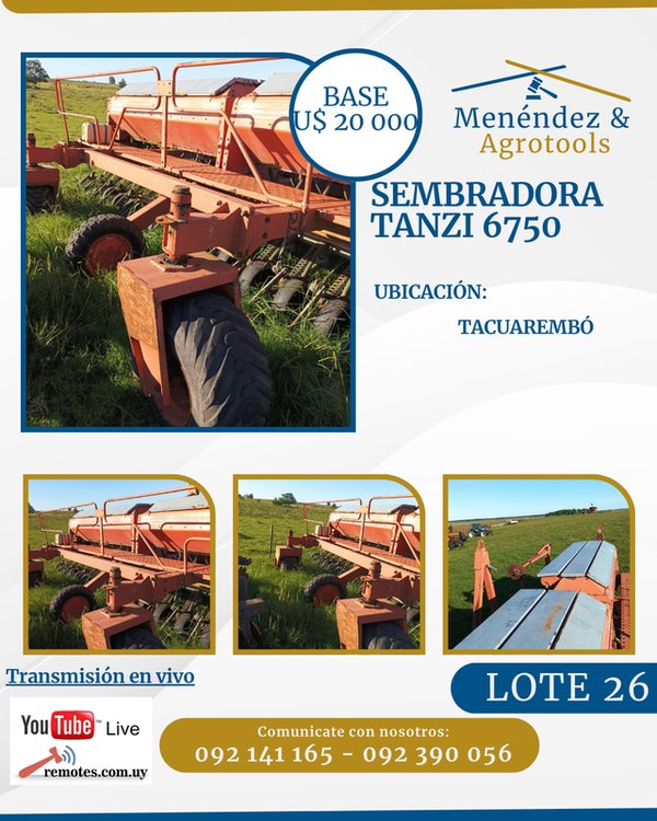Sembradora Tanzi 6750 Usada en Venta
