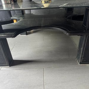 Mesa Ratona Rectangular de Vidrio Negro con Soporte - imagen 6