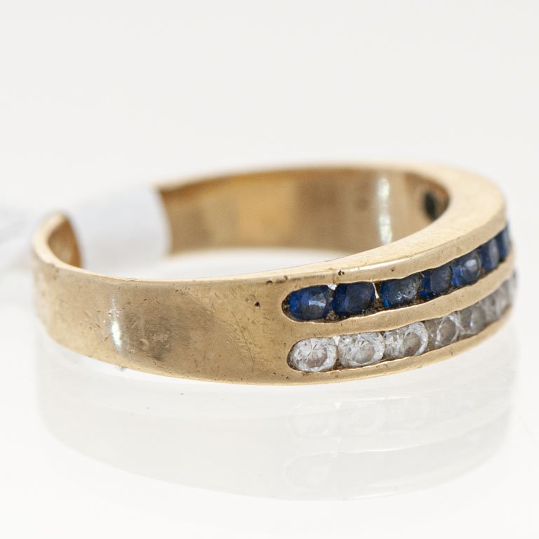 Anillo de oro con zafiros y circonias - imagen 2