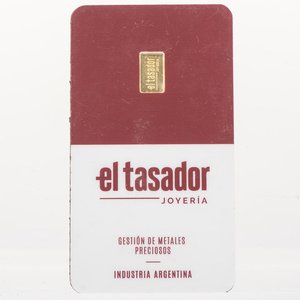 Lingote de Oro Fino 1g "El Tasador" Industria Argentina - imagen 3