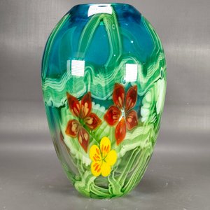 Lote anterior: Jarrón de Cristal con Diseños Florales y Degradé de Colores