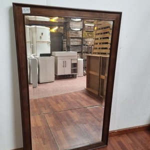 Importante Espejo con Marco de Madera Castaño Recto 88x139cm - imagen 1
