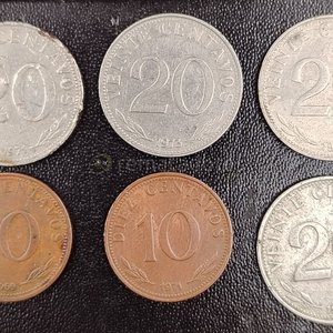 Lote de 5 Monedas Uruguayas: 3 de 20 Centésimos y 2 de 10 Centésimos - imagen 1