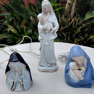 Lote de 3 Veladoras de la Virgen María con el Niño Jesús - imagen 5