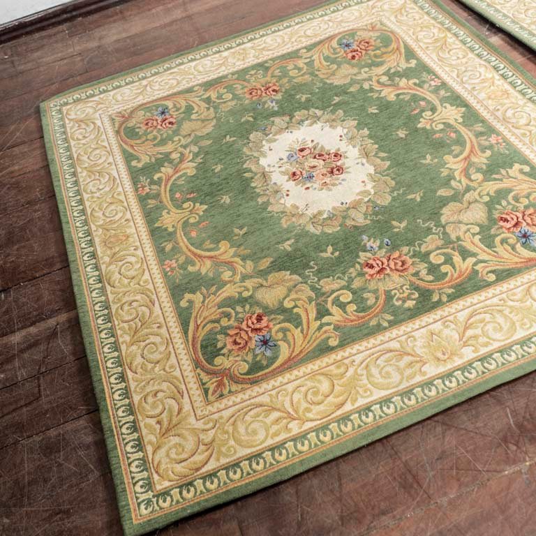 Par de alfombras acrílicas en tonos verdes para limpiar - imagen 2