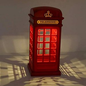 Lámpara Táctil Teléfono Público Inglés Roja con Carga USB - imagen 2