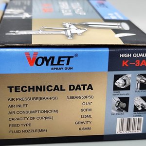 Pistola de Pintar Aerográfica Voylet K-3A con Tacho de Aluminio - imagen 5