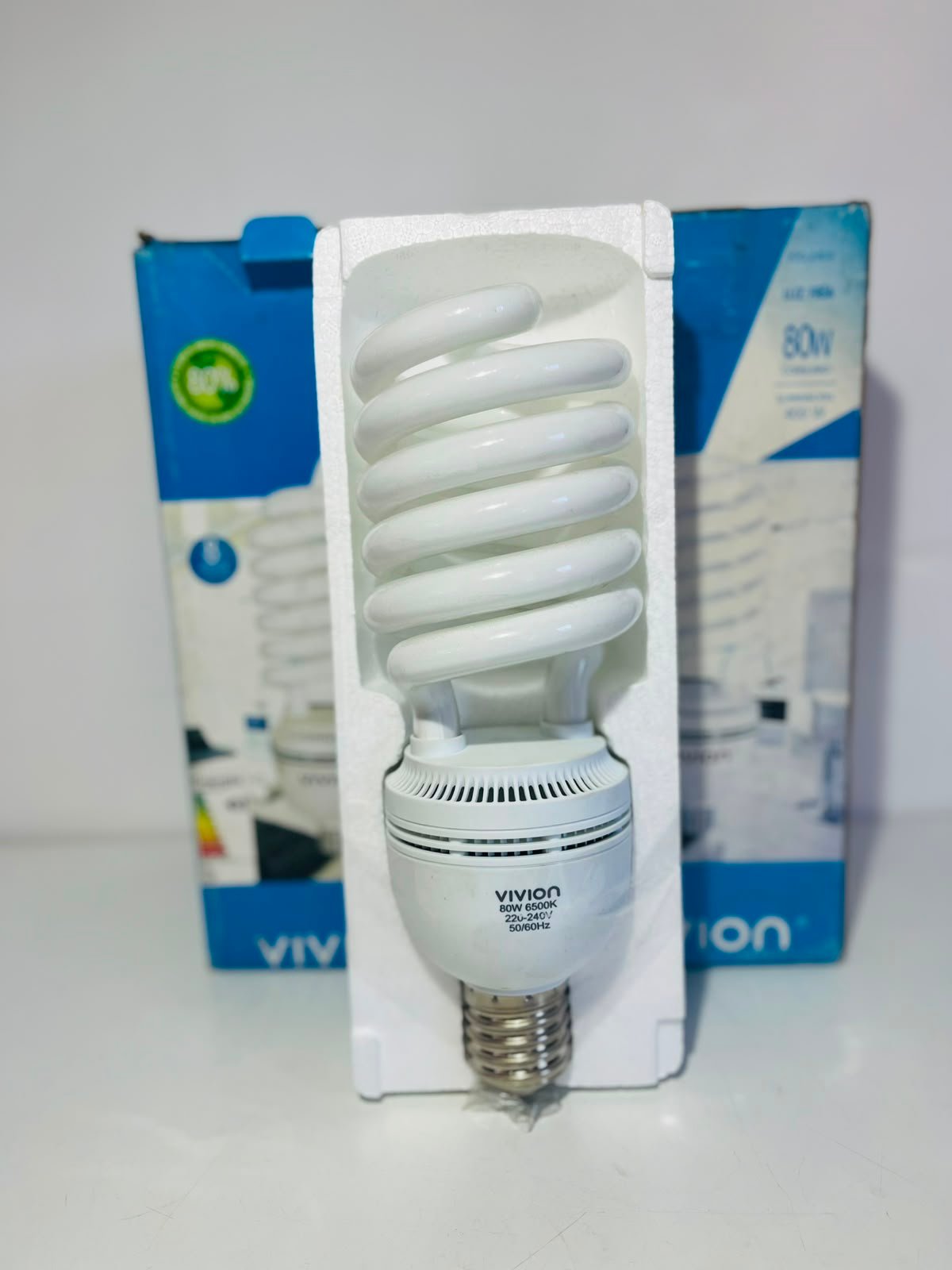 Lote x2 Lámparas Bajo Consumo VIVIAN 80W Luz Fría