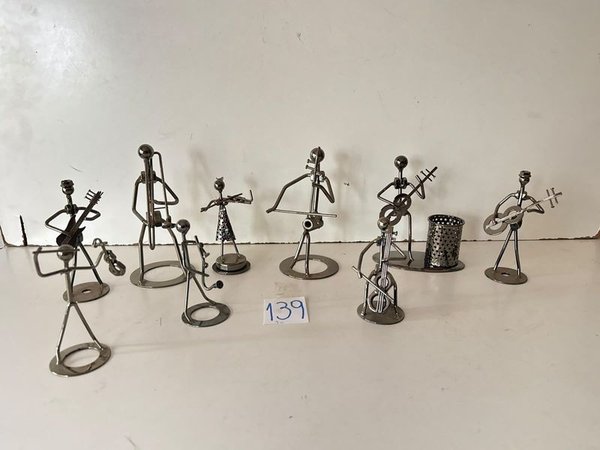 Conjunto de 9 Adornos de Metal Pulido: Orquesta Sinfónica - imagen 1