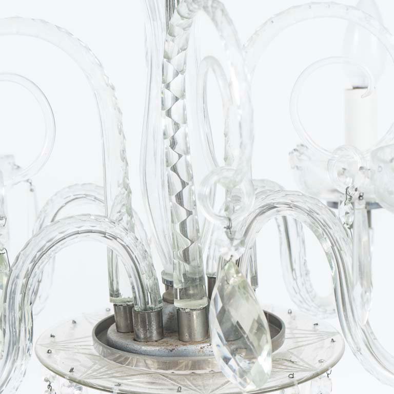 Lámpara de cristal de 4 luces, con detalles y cascadas - imagen 2