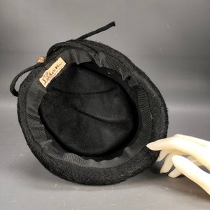 Sombrero Vintage Negro de Felpa "Liliana" para Dama - imagen 5