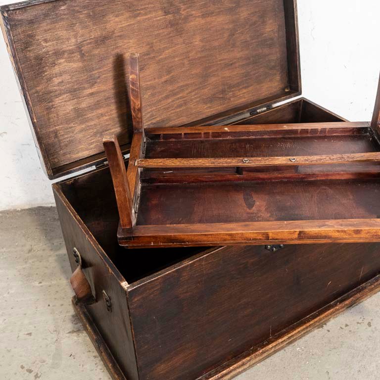 Baúl de madera y mesita desayunadora plegable - imagen 3
