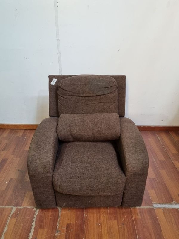 Sillón Reclinable Tapizado Marrón Oscuro