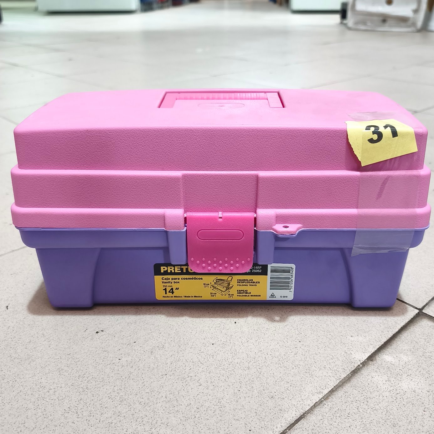 Caja Organizadora Vanity Box Rosa y Violeta con Espejo