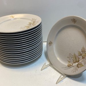 Lote Vajilla Porcelana OLMOS Hojas Doradas: Platos, Tazas y Fuentes - imagen 6