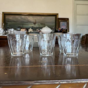 Seis Vasos de Vidrio Estriado con Caja Original - imagen 2