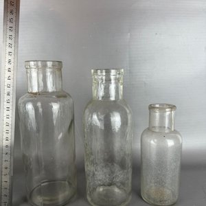 3 Frascos de Farmacia Antiguos de Vidrio Transparente - imagen 8
