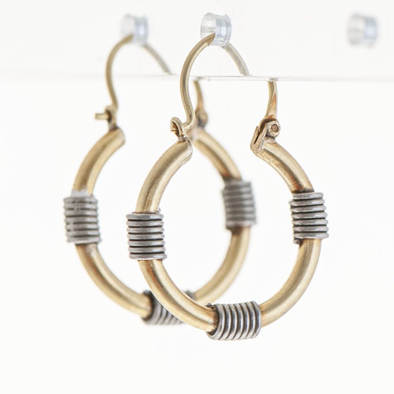 Aros de oro combinados 18k - imagen 2