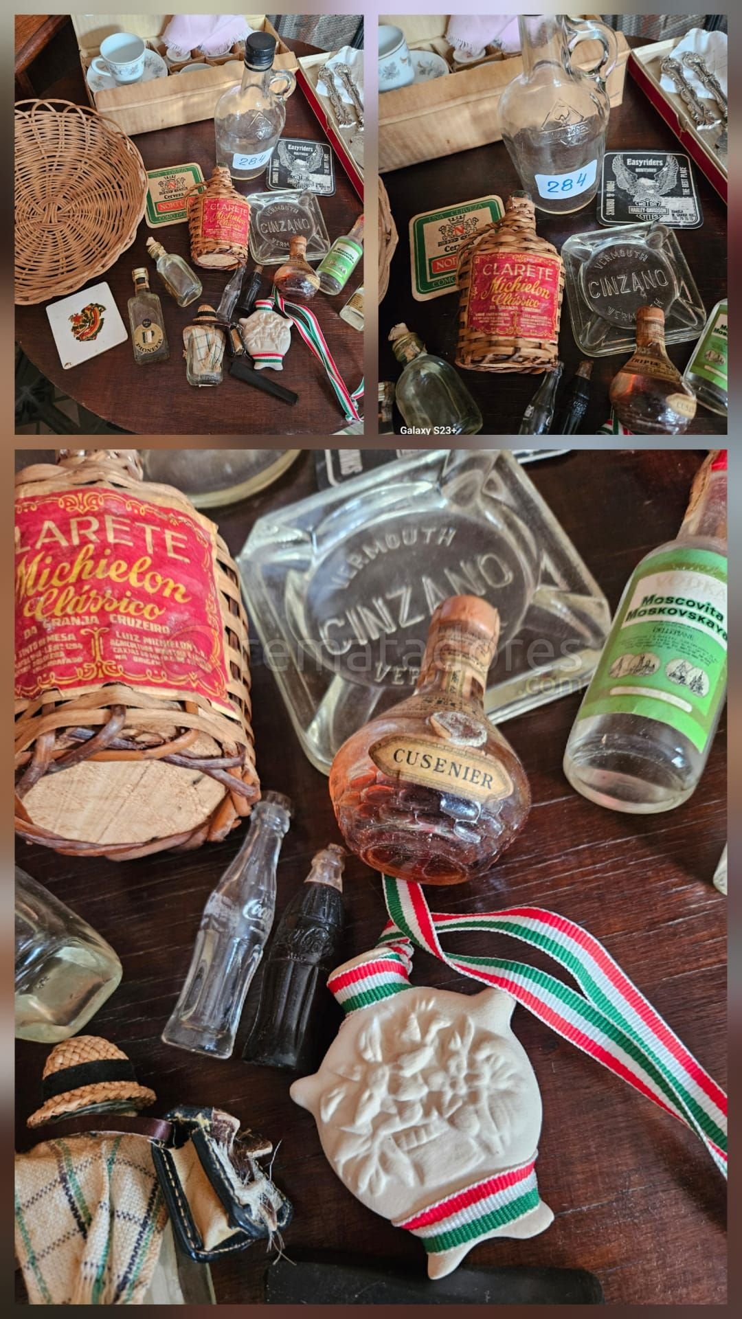 Lote de Botellas Antiguas y Objetos de Colección