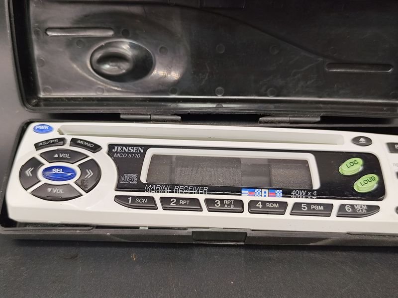 Frente de radio de lancha Jensen en su estuche - imagen 2