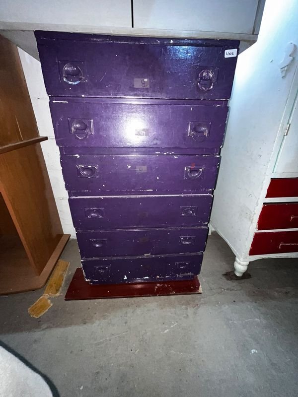 Cajonera Violeta de 6 Cajones - Firme y Amplia