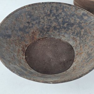 Par de Coladores Antiguos de Metal con Mango de Madera - imagen 4
