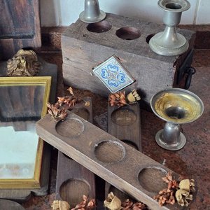 Lote Variado de Objetos Decorativos y Utilitarios en Madera y Metal - imagen 4