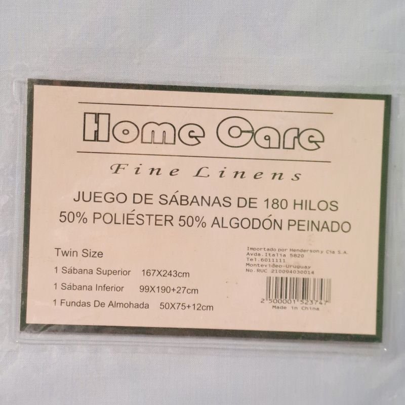 Sábanas de 1 plaza echa de 180 hilos 50% poliester 50% algodón peinado, nuevas - imagen 2