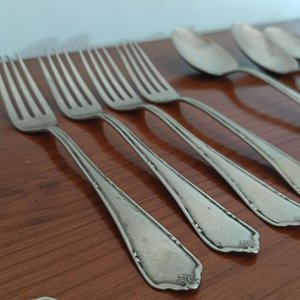 Antiguos Cubiertos de Alpaca Sellados Silco USA - imagen 2
