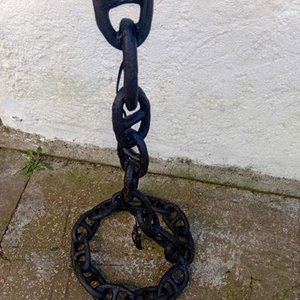 Lámpara de Pie Artesanal con Cadena de Barco Negra, 1.53m - imagen 9