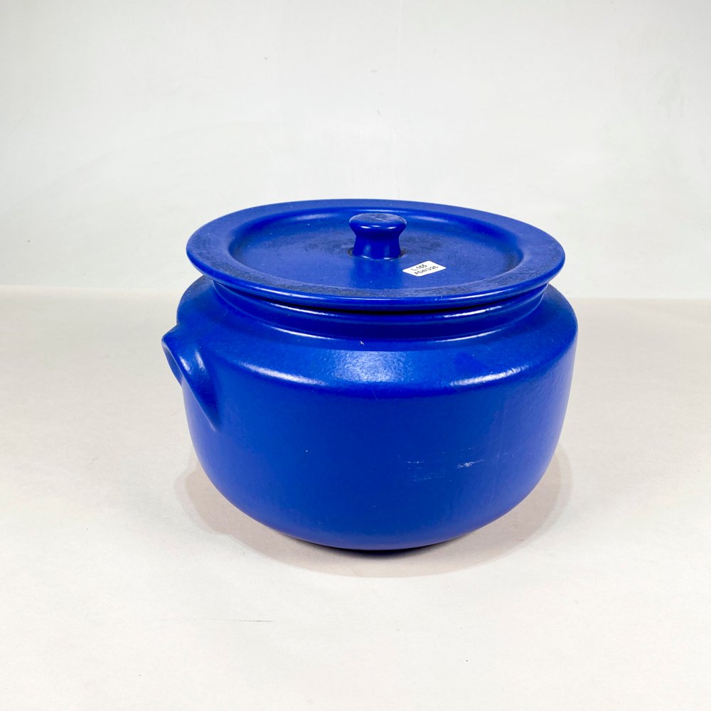 Lote anterior: Olla cerámica azul con tapa y diseño colorido