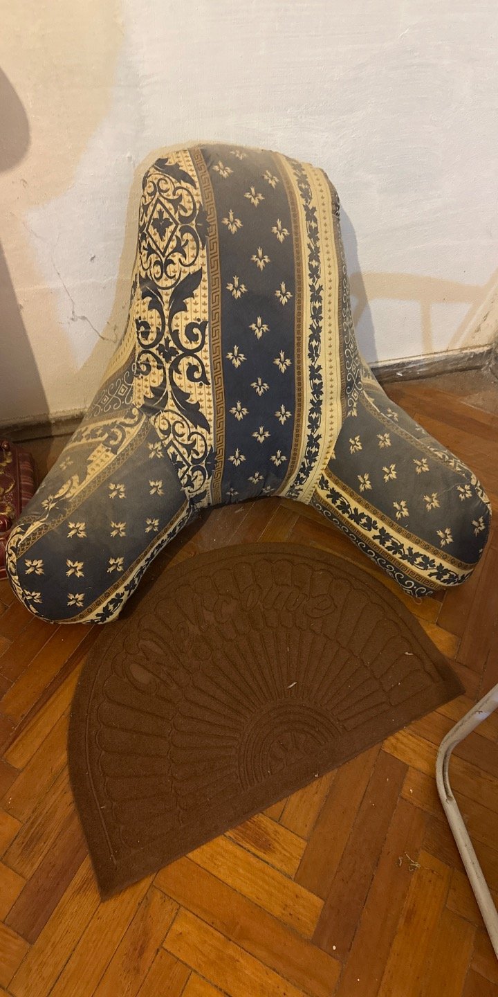Almohadón Decorativo y Alfombra Marrón