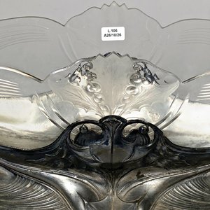 Centro de Mesa Art Nouveau WMF con Depósito de Cristal Tallado - imagen 2