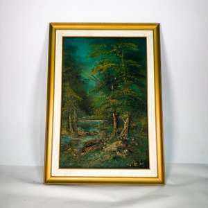 Lote siguiente: Cuadro al Óleo "Árbol en el Río" con Marco de Madera - 72 x 51 cm