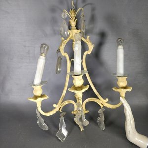 Par de Apliques de Bronce Estilo Versalles con Cristales - imagen 3