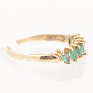 Anillo Medio Sin Fin de Oro 18k con Esmeraldas Talla Marquise - imagen 2