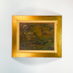 Cuadro Óleo sobre Cartón: Alegoría a Personajes, Firmado - imagen 1