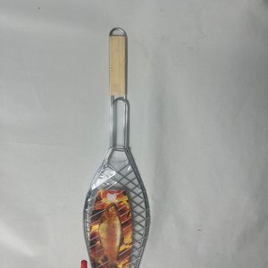 Parrilla para Pescado en Acero Inoxidable con Mango de Madera - imagen 2
