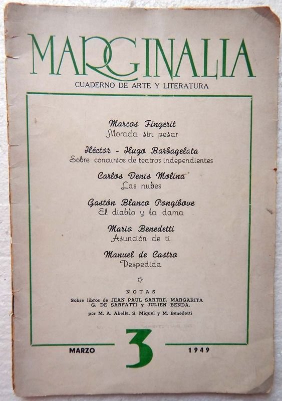Lote siguiente: Marginalia. Cuaderno De Arte Y Literatura. Número 3 - Marzo, 1949.