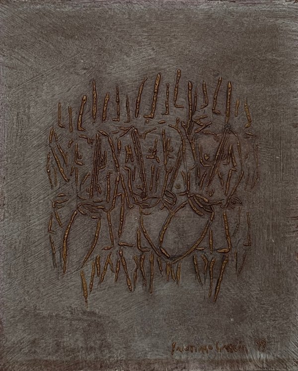 Obra "Símbolos" de Santiago García, Técnica Mixta sobre Fibra - imagen 1
