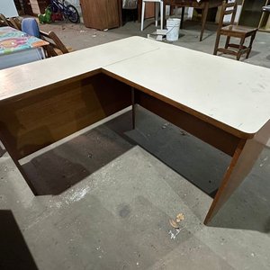 Escritorio Esquinero Madera y Melamina Blanco - imagen 2