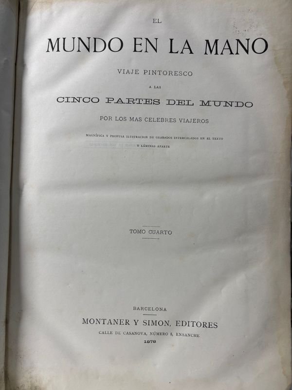 Tres Tomos de el Mundo en la Mano en Español 1876 - imagen 2