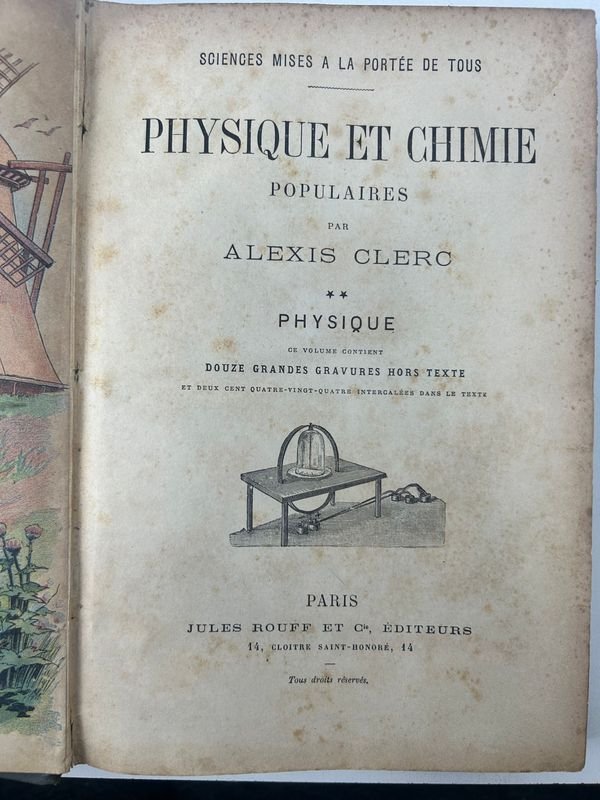 Tres tomos de 'Física y Química populares' de Alexis Clerc - imagen 6