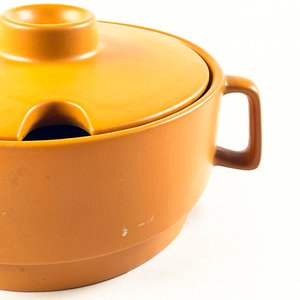 Olla de Cerámica Marrón con Asas y Tapa - 21 x 10 cm - imagen 3