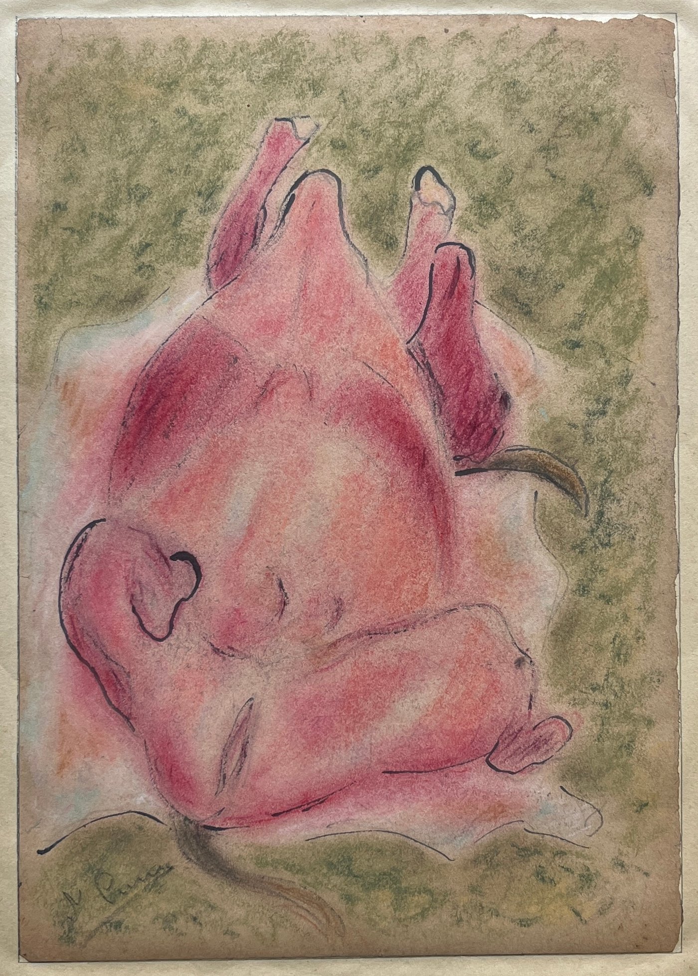 Obra "Sin Título" de José Cuneo: Pastel sobre Papel (30 x 21 cm)