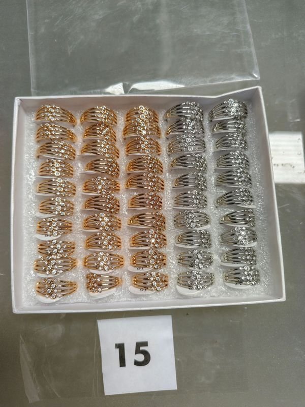 Lote de 50 Anillos Acero Inoxidable Color Plata y Oro