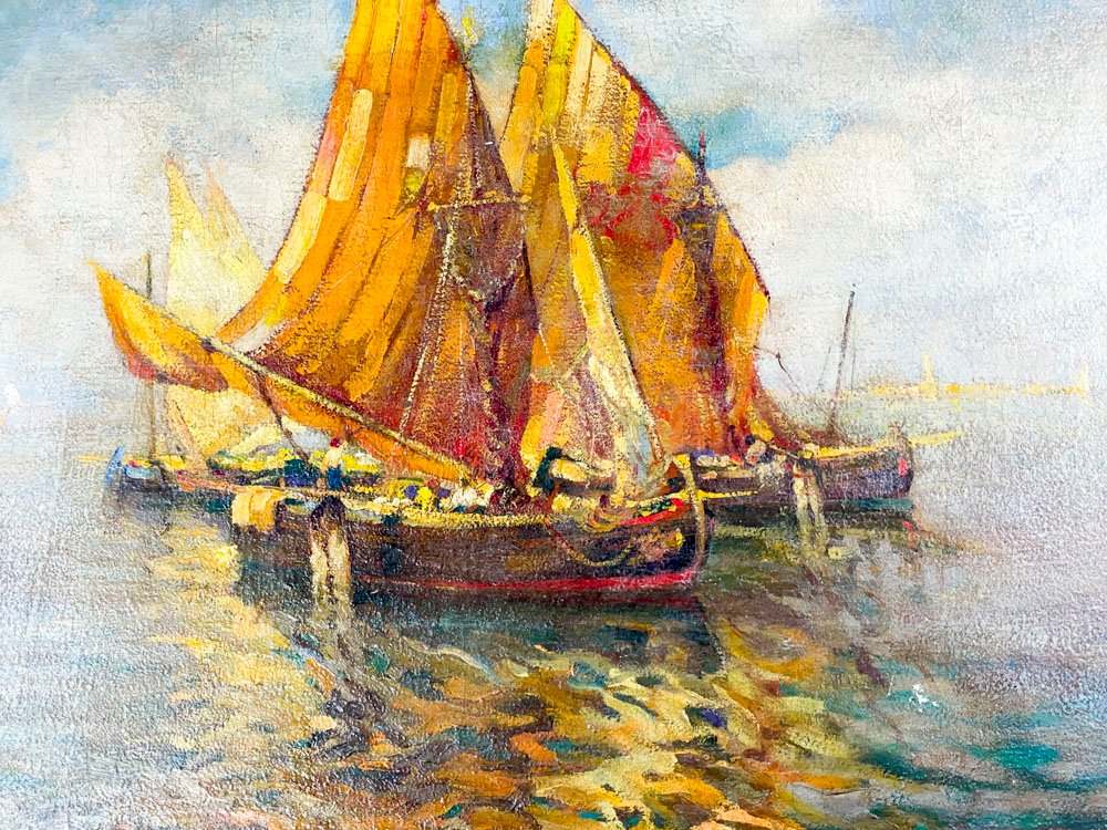 Pintura de veleros en oleo - imagen 2