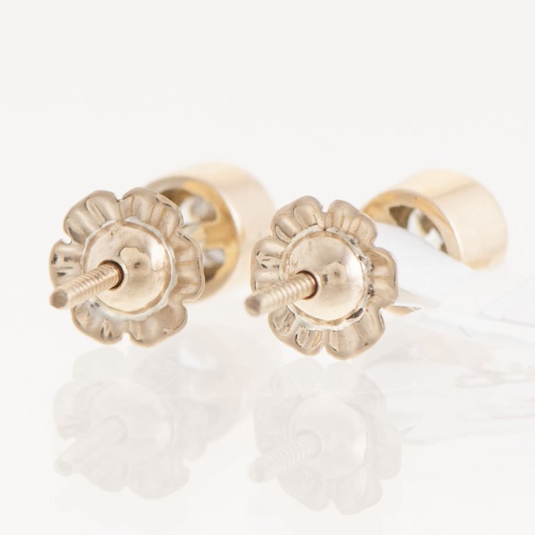 Pare de aretes de oro 18k con brillantes - imagen 2