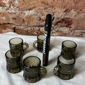 Set de 6 Jarritas de Vidrio Prensado Oscuro - imagen 3